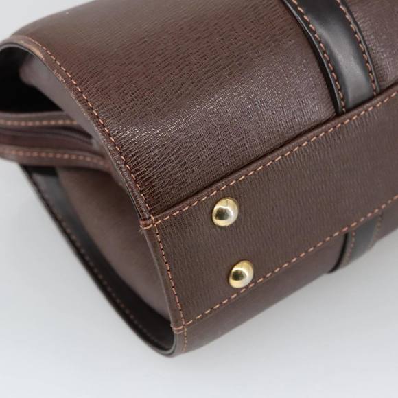 BURBERRY Hand Bag Leather Brown Gold Auth yk16155 - Picture 16 of 16